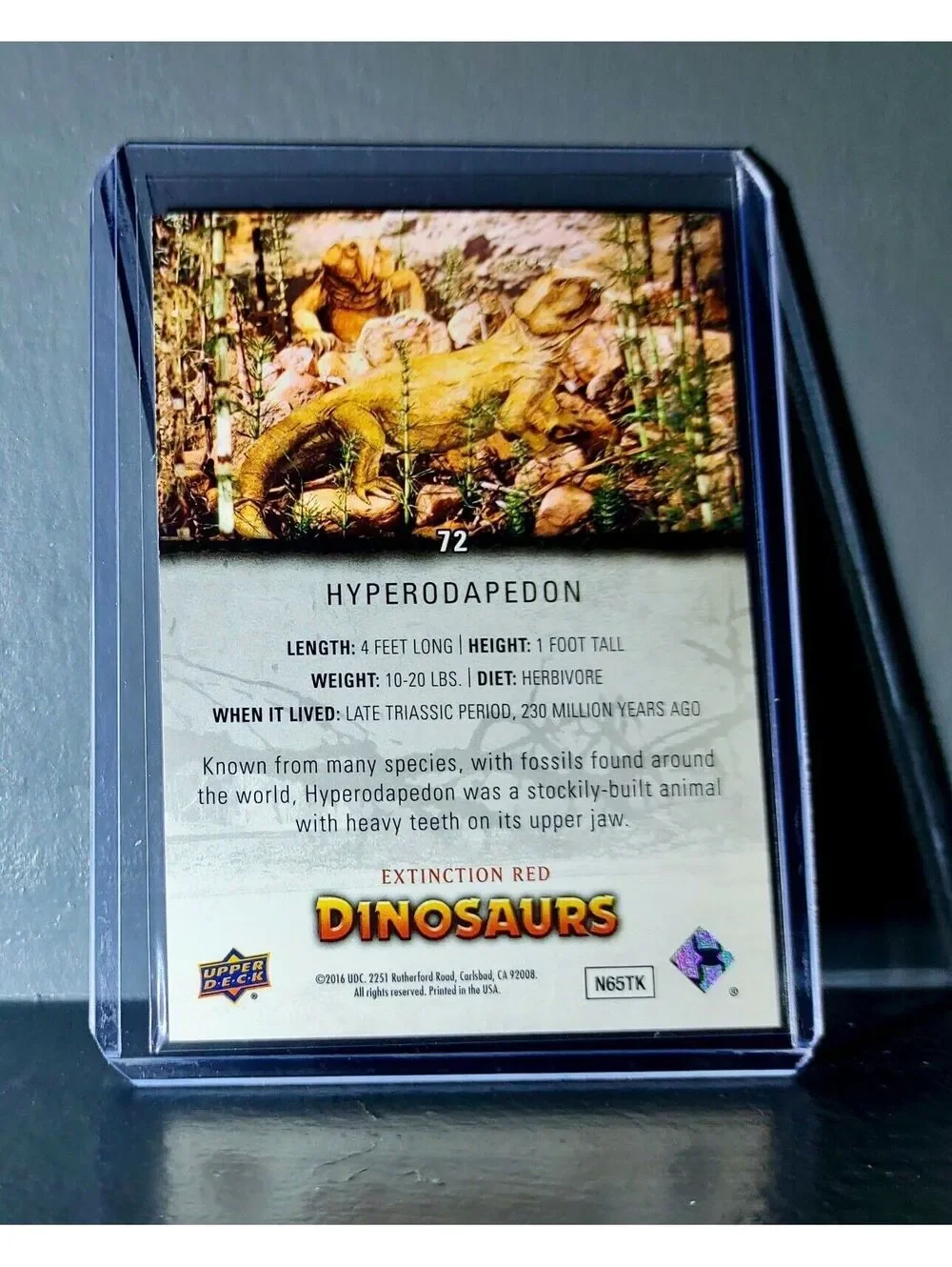 2015 Upper Deck Dinosaurs Hyperodapedon Extinction Red Parallel #72 Card